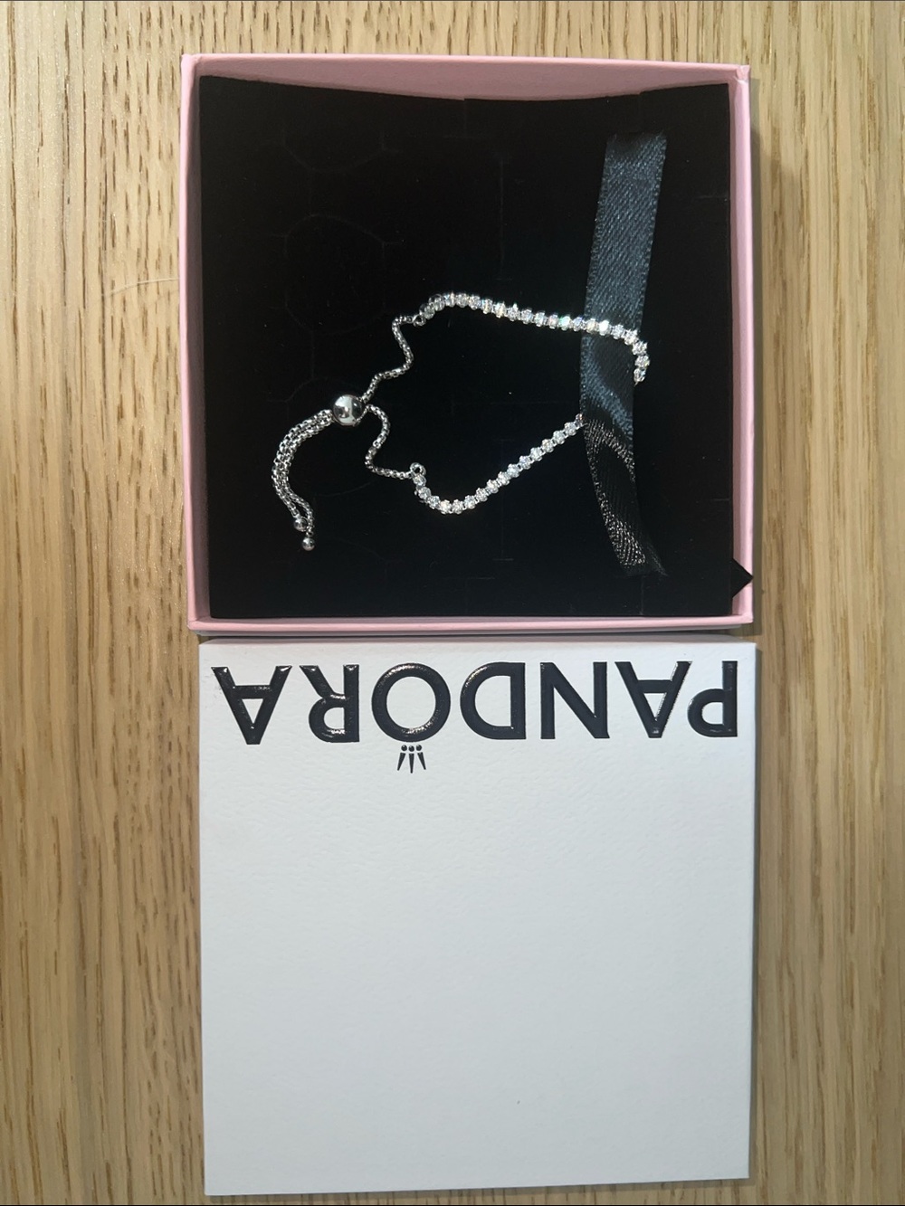 Pandora Silver Sparkling CZ Adjustable Bracelet